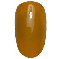 Yellow nail gel polish in a smooth, oval shape, perfect for gel manicure applications.